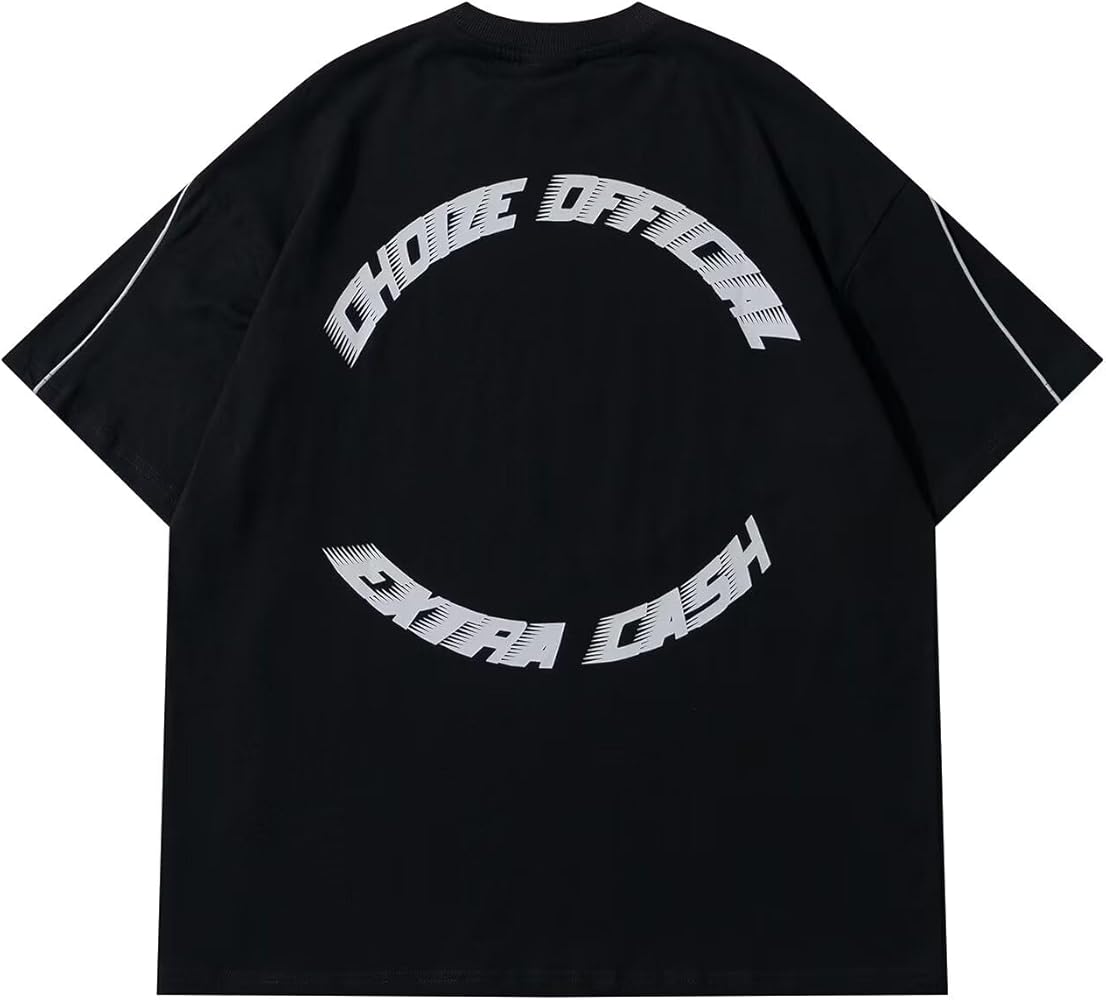 JKUIVE 3M Reflective Letter Print White Black Short Sleeve Tshirts